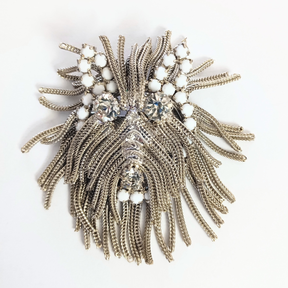 Vintage Possible Dominic Detora Fringe Shaggy Dog Brooch Pendant Adorable